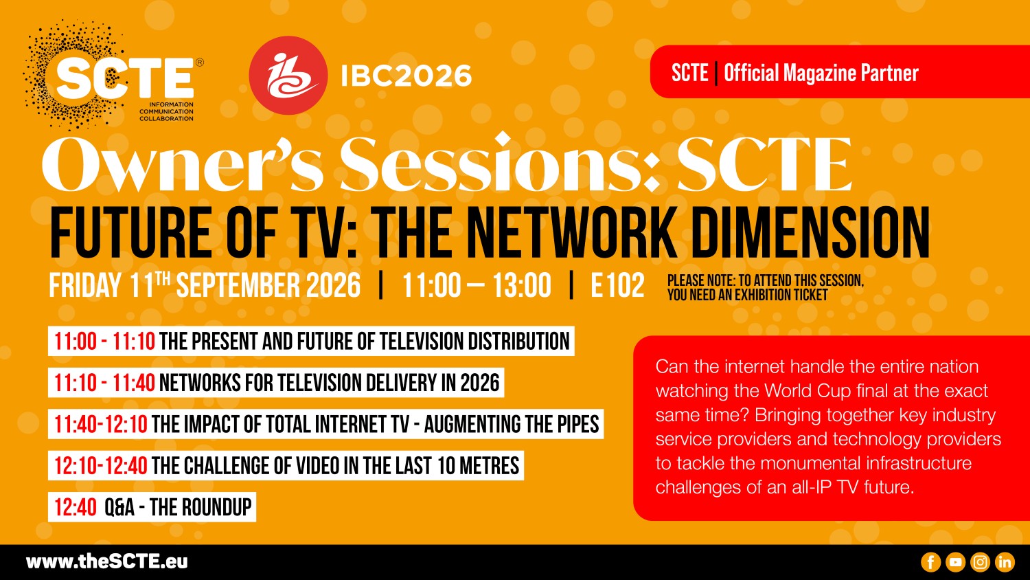 SCTE Owners session at IBC 2026